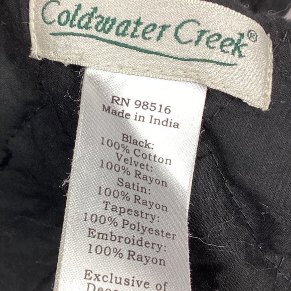 Black Velvet Quilted Boho Table Runner Vintage - Picture 9 of 9